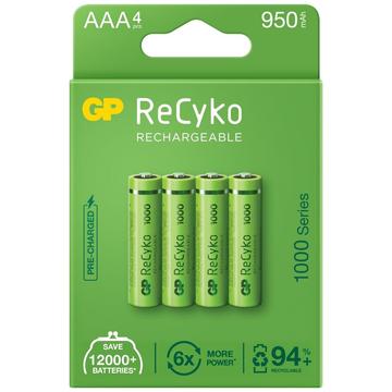 GP ReCyko 1000 Wiederaufladbare AAA-Batterien 950mAh - 4 Stk.