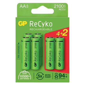 GP ReCyko 2100 Wiederaufladbare AA-Batterien 2100mAh - 6 Stk.