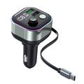 GZ11 65W PD Schnelllade-Autoladegerät mit einziehbarem Typ-C Kabel & Bluetooth MP3 Player