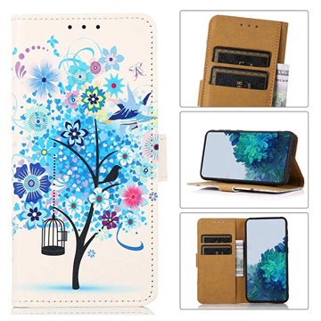 Glam Series OnePlus Nord CE 2 5G Wallet Hülle - Blühender Baum / Blau