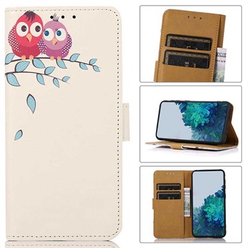 Glam Series Samsung Galaxy S21 FE 5G Wallet Hülle - Eulen