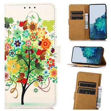 Glam Series Sony Xperia 10 IV Wallet Hülle - Blühender Baum / Bunt