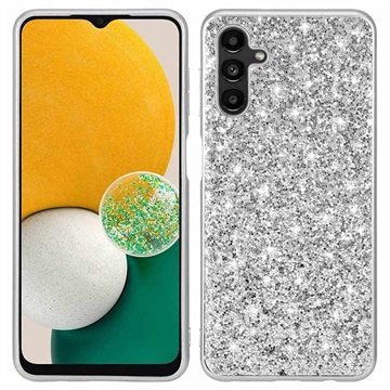 Glitter Serie Samsung Galaxy A13 5G Hybrid Hülle - Silber