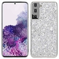 Samsung Galaxy S21 FE 5G Glitter Serie Hybrid Hülle - Silber