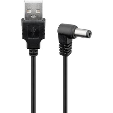 Goobay USB-Kabel mit Netzstecker 5.5x2.1mm - 1.5m - Schwarz