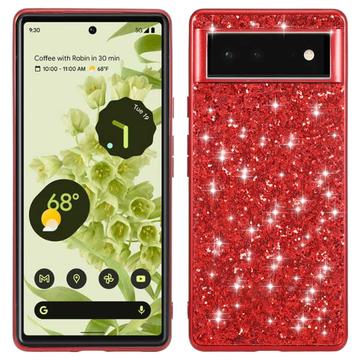 Google Pixel 8a Glitter Serie Hybrid Hülle - Rot