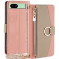 Google Pixel 8a Makeup Spiegel Wallet Case w. Schultergurt - Rosa