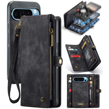 Google Pixel 9 Pro XL Caseme 008 2-in-1 Multifunktions Wallet Hülle - Schwarz