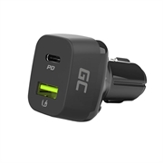 Green Cell 48W Autoladegerät mit USB-C Power Delivery und USB-A Quick Charge 3.0 - Schnelles Aufladen für Smartphones und Tablets