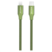 GreyLime 18W Geflochtenes USB-C / Lightning Kabel - MFi-Zertifiziert - 2m - Grün