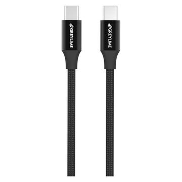 GreyLime 60W Geflochtenes USB-C / USB-C Kabel - 1m - Schwarz