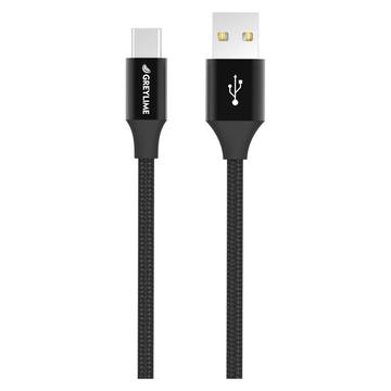 GreyLime Geflochtenes USB-A / USB-C-Kabel - 1m - Schwarz