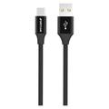 GreyLime Geflochtenes USB-A / USB-C-Kabel - 2m - Schwarz