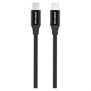 GreyLime Geflochtenes USB-C / USB-C Kabel - 1m - Schwarz