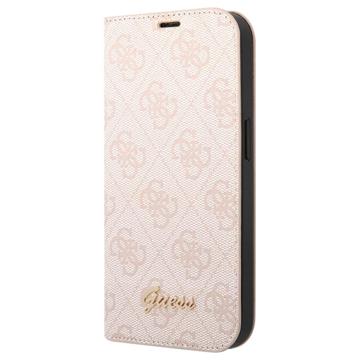 Guess 4G Metal Gold Logo iPhone 14 Plus Flip Hülle