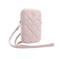 Guess Gesteppte 4G Metall Logo Handytasche mit verstellbarem Riemen - Pink