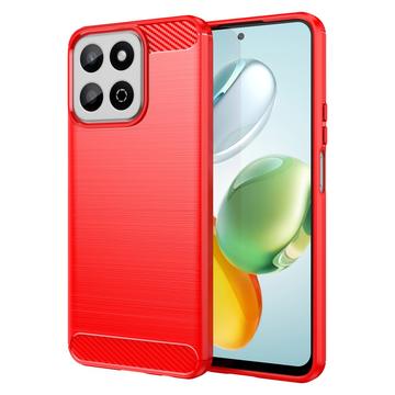 Honor 200 Smart Gebürstete TPU Hülle - Karbonfaser - Rot