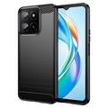 Honor X5b/X5b Plus Gebürstete TPU Hülle - Karbonfaser - Schwarz