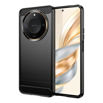 Honor X60 Gebürstete TPU Hülle - Karbonfaser - Schwarz