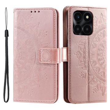 Honor X6b Mandala Serie Wallet Hülle - Rosa