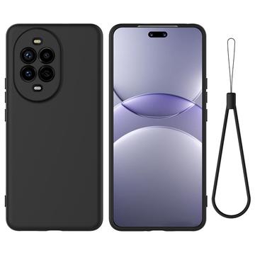 Huawei Nova 13 Pro Liquid Silikonhülle mit Handschlaufe - Schwarz