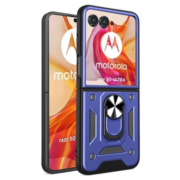 Motorola Razr 50 Ultra Hybrid-Hülle mit Ringhalterung - Blau