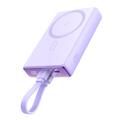 JOYROOM JR-PBM01 PD 20W 10000mAh Telefon Power Bank Magnetic Wireless Charger mit integriertem Kabel / Kickstand - Lila