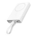 JOYROOM JR-PBM01 PD 20W 10000mAh Telefon Power Bank Magnetic Wireless Charger mit integriertem Kabel / Kickstand - Weiß