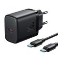 JOYROOM JR-TCF11 25W Schnelles Wandladegerät-Set mit USB-C auf USB-C 60W 1m Kabel, EU-Stecker