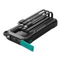 Joyroom JR-L016 10000mAh Power Bank mit USB-C, Lightning, MicroUSB Kabeln - Schwarz