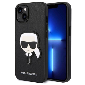 Karl Lagerfeld Saffiano Karl\'s Head iPhone 14 Hülle - Schwarz