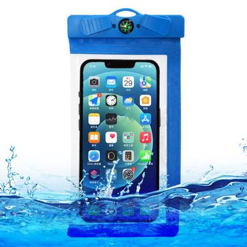 Große wasserdichte Universaltasche mit Kompass - 7.5" - Blau