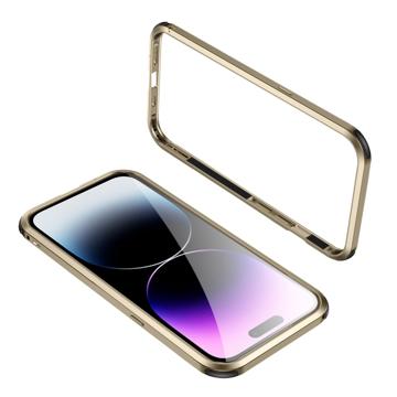 Le-Lock Series iPhone 14 Pro Metall Bumper - Gold