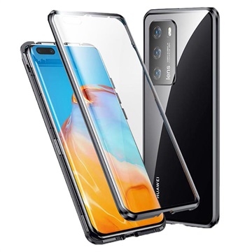 Huawei P40 Pro Magnetisches Cover mit Panzerglas - Schwarz