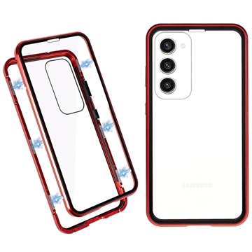 Samsung Galaxy S23 5G Magnetisches Cover mit Panzerglas - Rot