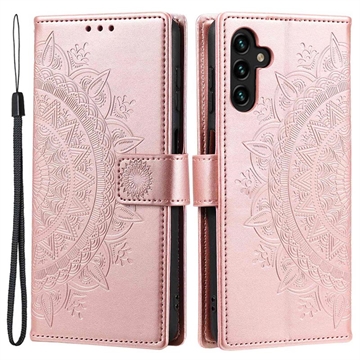 Samsung Galaxy A54 5G Mandala Serie Wallet Hülle - Roségold