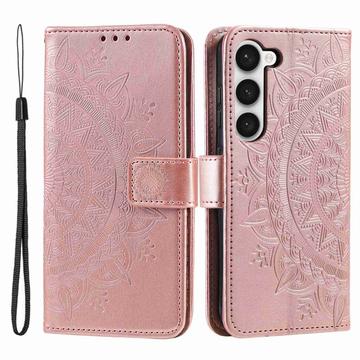 Samsung Galaxy S23 5G Mandala Serie Wallet Hülle - Roségold