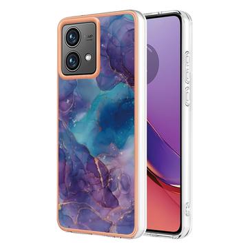 Motorola Moto G84 Galvanisierte IMD TPU-Hülle mit Marmormuster