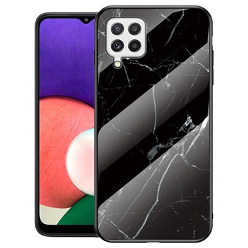 Marble Series Samsung Galaxy A22 4G Panzerglas Hülle