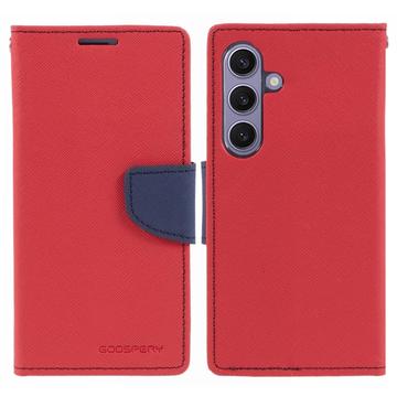 Mercury Goospery Fancy Diary Samsung Galaxy S24+ Wallet Hülle - Rot