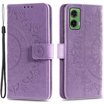 Motorola Moto G35 Mandala Serie Wallet Hülle - Purpur