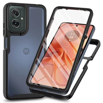 Motorola Moto G55 360 Schutz Hülle - Schwarz / Durchsichtig