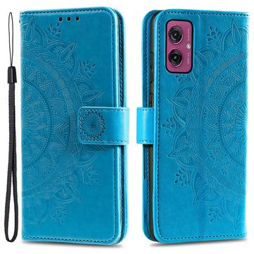 Motorola Moto G55 Mandala Serie Wallet Hülle - Blau