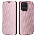 Motorola Moto G84 Flip Hülle - Karbonfaser - Roségold