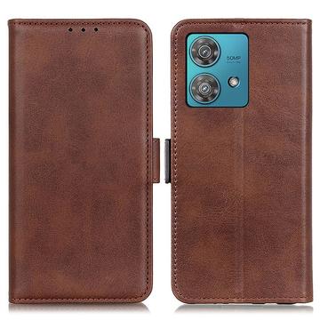 Motorola Moto G84 Wallet Schutzhülle mit Magnetverschluss - Braun