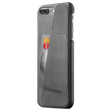 iPhone 7 Plus / iPhone 8 Plus Mujjo Wallet Leder Cover - Grau