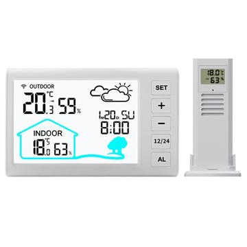 Multifunktionale drahtlose Wetterstation mit Wecker - Innen und Außen