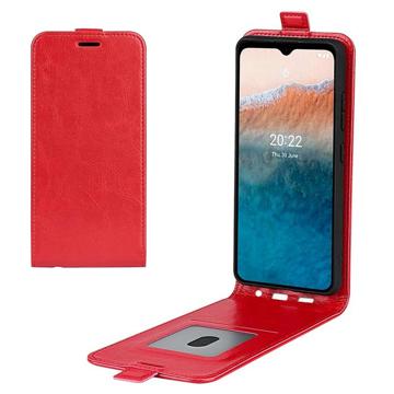 Nokia C21 Plus Vertikale Flip Case mit Kartensteckplatz