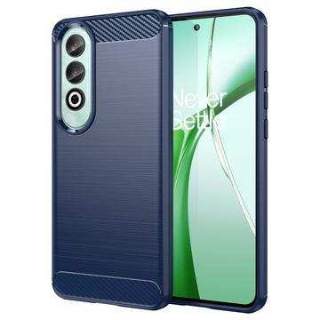 OnePlus Nord CE4 Gebürstete TPU Hülle - Karbonfaser - Blau