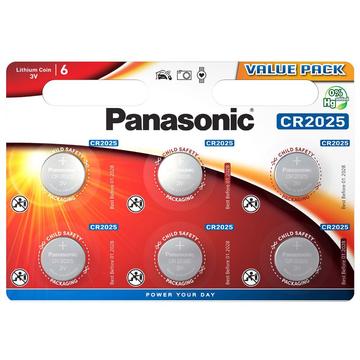 Panasonic Mini CR2025 Batterie 3V - 6 Stk.